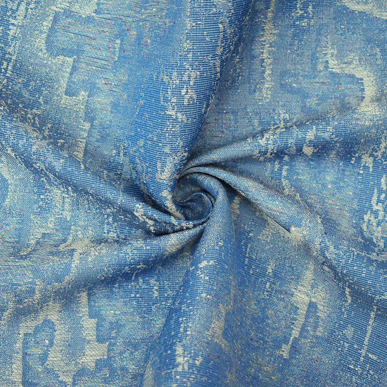 Blue-Light Gray-Multi Abstract Jacquard Home Decorating Fabric By the Yard